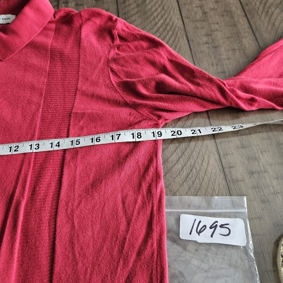 Father Sons Half-Zip Red Sweater Collared Pullover Long Sleeve Knit Size Medium - Picture 10 of 12